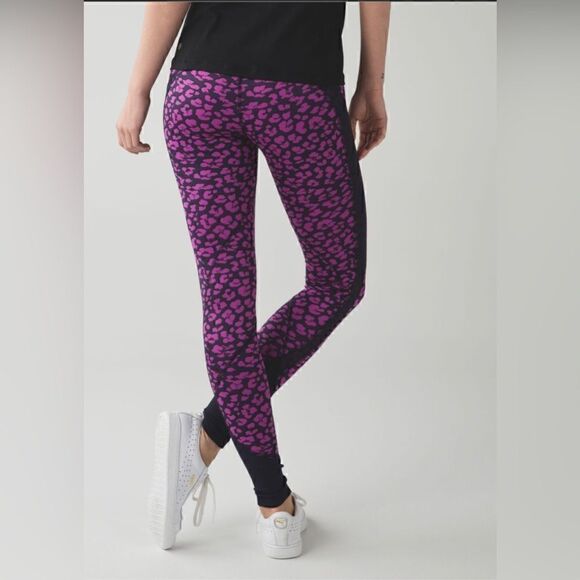 Lululemon drop it like it’s hot tight in mini cherry cheetah ultra violet Sz 6 - Picture 8 of 8